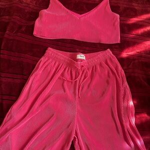 Showpo Vibrant Pink Elowen Crop Top & Pant Set